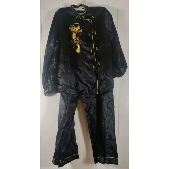 Chinese Traditional Men's Collar Suit, Black, Dragons Made In Japan See Picture - Picture 1 of 14